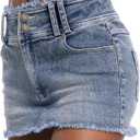 EMMIOL Womens Jean Skirt Stretch Casual 2026 Summer Short Dress Basic Fringed Slim Fit Denim Pencil Skirts XL 