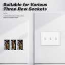 2 x 2 Pack Toggle Light Switch Cover Plate, Standard Size 3-Gang 4.57 x 6.38", Wall Plate Switch Cover, Outlet Covers Wall Plate, Unbreakable And High Temperature Resistant Switch Plate Covers, White