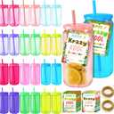 24 Pcs Water Bottle Bulk End of Year Student Gifts Plastic Water Bottles with Lid and Straw Bulk 12oz Graduation End of Year Student Gifts from Teacher Grad Summer Classroom Prize
