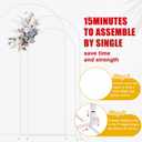 Putros Metal Arch Stand White Wedding Chiara Backdrop Stand Set of 3 (7.2FT,6.6FT,6FT) Square Arched Frame for Birthday Party Decoration