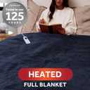 Sunbeam Royal Ultra Fleece Heated Blanket Indigo Blue Full 84 x 72 in