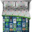 Jay Franco Minecraft Monster Hunters 5 Piece Queen Bed Set - Includes Reversible Comforter & Sheet Set - Bedding Features Creeper - Super Soft Fade Resistant Microfiber (Official Minecraft Product)