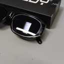 FEISEDY Retro Trendy Rectangle Sunglasses Women Men Vintage 90s Small Narrow Square Sunglasses B2322 (001 Black Frame/Gray Lens)