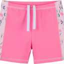 Girls Two Piece Swimsuit Floral UPF 50+ Rash Guard Set Kids Beach Swimwear (5-6 Years, Pink Butterfly)