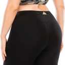 Plus Size Leggings, Black Mesh Yoga Pants for Women with Pockets High Waisted Tummy Control & Squat Proof Workout Leggings Black 5XL (Black)