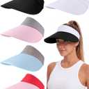 Unittype 6 Pcs Sun Visor Hats for Women, Wide Brim Sun Visor Hat Large Wide Hat Bulk UV Protective Golf Beach Sport Cap