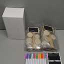 20PCS Wood Mini Chalkboard Sign and Replacement Stickers, Food Labels for Party Buffet,Blackboard for Message Board Signs,Weddings Place Cards, Birthday Party