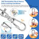 Dog Chain for Yard, 4MM 25FT Leads for Yard Heavy Duty Stainless Steel Dog Tie Out Cable Chew Proof Chain Leashes with Swivel Hook for Camping Outside