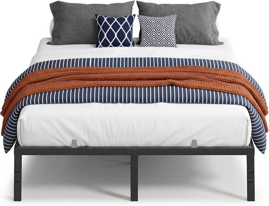 VASAGLE Queen Metal Bed Frame 14 Inches Tall, 1100 lb Weight Capacity
Heavy-Duty Platform Bed, No Box Spring Needed, Under-Bed Storage, Mattress Retainers, Easy Setup, URMB651BD02S