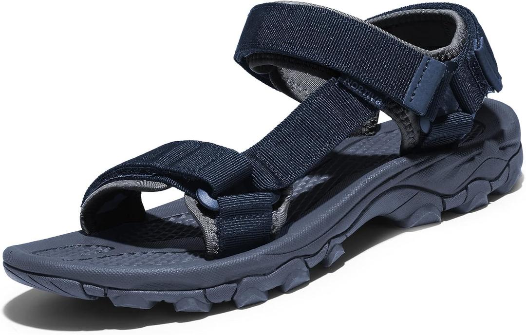 NORTIV 8 Men's Sandals Hiking Sports Lightweight Summer Water Arch Support River Open Toe Athletic Trail Outdoor Walking Sandals Longdo, Size 10