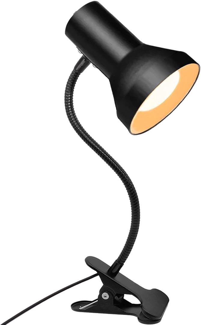 Desk Lamp Eye-Caring Table Lamps, 360Rotation Gooseneck Clip on Lamp, Portable Reading Book Light, Clamp Light Eye-Caring Study Desk Lamps for Bedroom and Office Home Lighting (Medium)