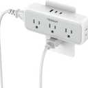 Multi Plug Outlet Extender, Wall Charger, TESSAN Multiple Plug Surge Protector, 5 Outlets and 3 USB (2 USB C), Electrical Power Expander with Surge Protector Spaced for Home Office Dorm Room (Gray)