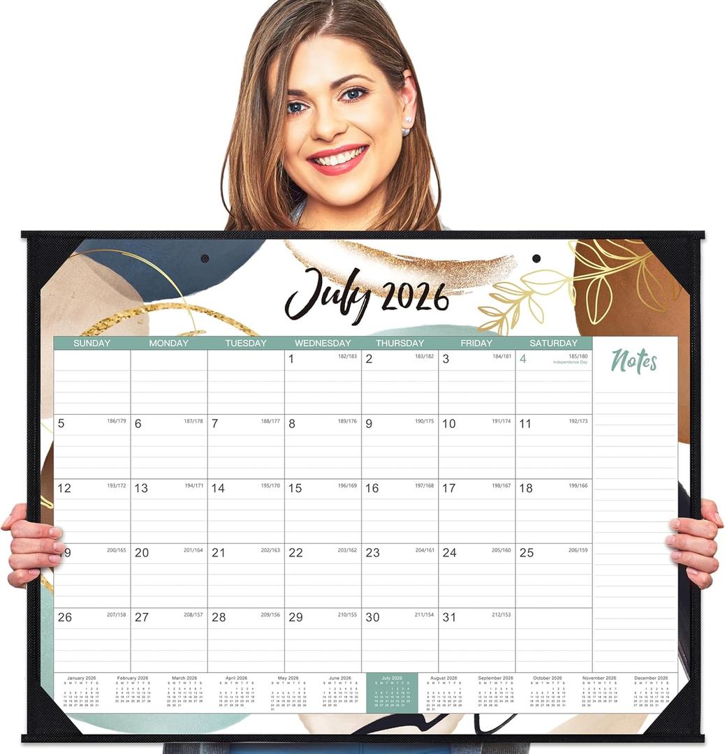 2026-2027 Desk Calendar - Large Desk Calendar 22'' x 17'', Jul 2026 - Dec 2027, 18 Months Calendar 2026-2027, Desk Pad, Large Ruled Blocks, Notes Section, Great Desk/Wall Calendar Organizer