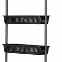 HomeBuddy Over the Door Pantry Organizer - 6 Basket Organizer, Sturdy Spice Rack with 3 Sets of Padded Hooks Hanging for Door, Behind Storage