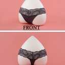 Lace Underwear for Women Thongs Low Waist Panties Seamless Lace Thongs (Gray, XXXL)