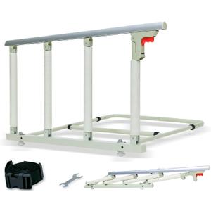 JIKEXINGMENG 30″ Folding Bed Rail–Safety Bed Rails for Elderly Adults (Twin–King, Tool-Free) Supports300lbs|Non-SlipStrap&FoamBase|180°Fold-DownDesign|Height17–21″Adjustable|PaddedGrip&OrganizerPouch