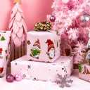 Retrify Christmas Wrapping Paper - 17 Inch x 32.8 Feet Mini Roll - Cute Red Green Gnome Snowflake Foil Girly Pink Gift Wrap Paper for Holiday Shower Party Celebration