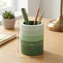 Comix Calender Pen Holder for Desk, Cute Pencil Holder Pen Organizer, Green Platsic Pen Pencil Cup for Home School Office Supplies