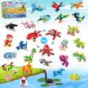 LINAYE 36 Packs Party Favors for Kids - 108 Models Mini Animals Dinosaur Building Blocks Set Toys for Kids Easter Stuffers Fillers Birthday Valentines Day Gifts Classroom Prizes for Boys Girls
