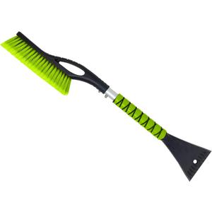 27" Snow Brush and Ice Scrapers for Car Windshield (1 Pack), Window Ice and Snow Scraper with Ergonomic Foam Grip, Snow Windshield Scraper with Aluminum Body, Winter Car Accessories (Green)