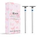 BQAN 2Pcs Nail Drill Bits Diamond Cuticle Removal Bit for Acrylic Nails Manicure Nail Prep and Nail Gel Polish Remover, 3/32" Shank -Silver Saucer- (Silver Flat Conical)