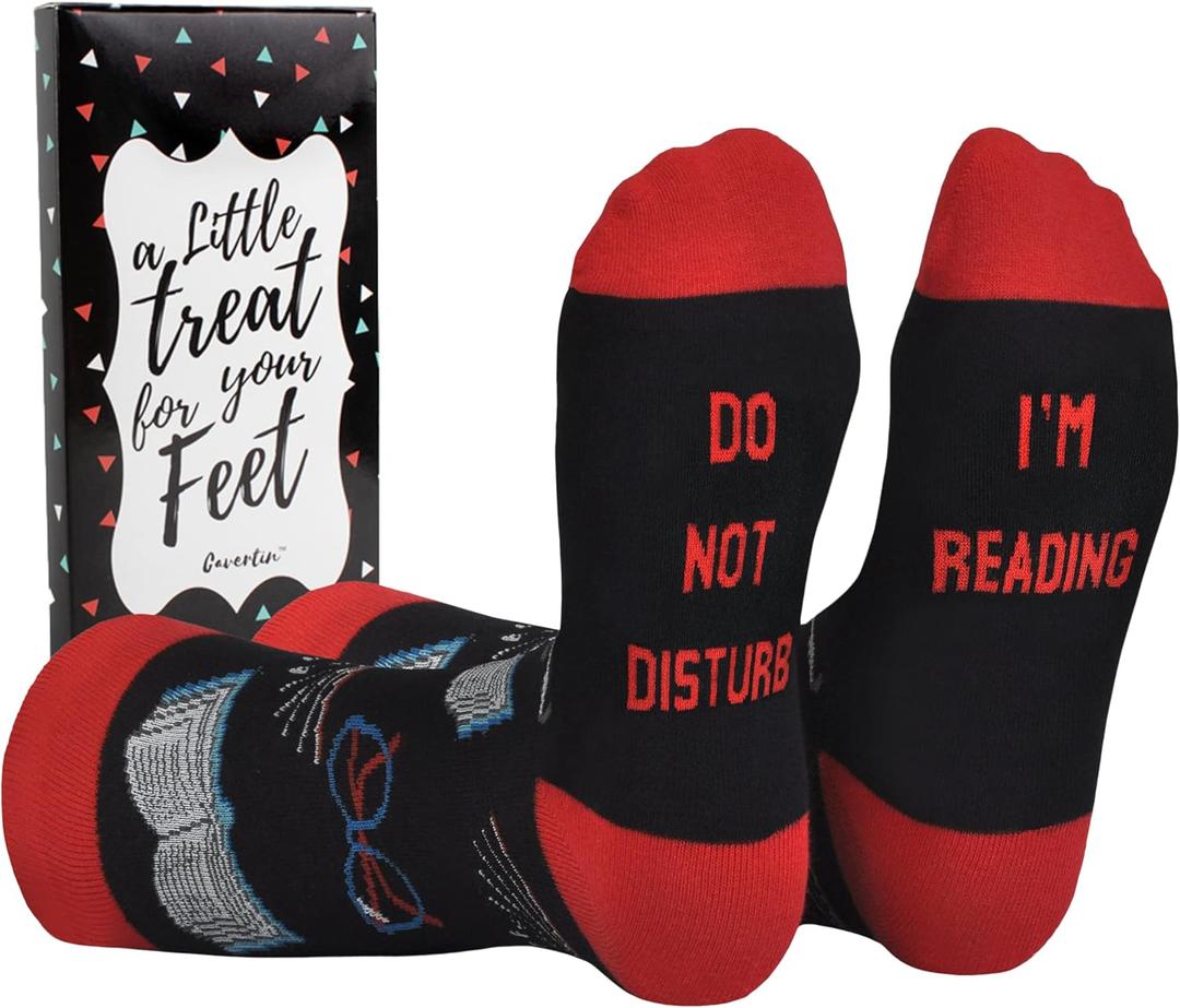Cavertin Women's Novelty Socks with Gift Box Cat Lover Dog Mom Book Lover Cat Mom Llama Unicorn Sloth Corgi 3 Packs