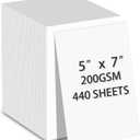 Premium White Cardstock Paper (5x7 Inch) 440 Sheets, 200 gsm Heavyweight Card Stock for Printing, Crafts, Invitations | Smooth Printer Cardstock Paper | Bulk Card Stock for DIY & Professional Use