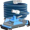 UIRWAY Upgrade Pool Vacuum Head with Side Brush & 360 Swivel Cuff, Heavy Duty Manual Kink-Resistant 1-1/2" x 30 Ft Vacuum Hoses, Weighted Triangular Shape for Inground & Above Ground Pool(No Pole)