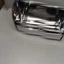 Stainless Steel Large Bread Box for Kitchen Countertop, Roll Top Metal Bread Storage Container with Window and Air Hole, 17.1 x 10.6 x 7.08 inch