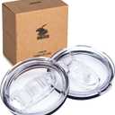 20 oz Tumbler Replacement Lids Spill Proof Splash Resistant Covers Fit for YETI Rambler and More Cups ( 2 Pack) (Clear)