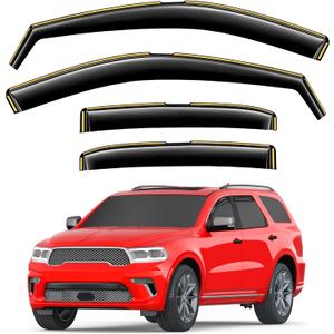 in-Channel Window Rain Guards Fit for Dodge Durango 2011-2025 Extra Durable Window Visors Window Deflectors Vent Visors Vent Shades Car Accessories-4 pcs 2-Q15