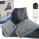 Weighted Heating Pad for Neck and Shoulders, JKMAX 2lb Large Neck Heating Pad for Neck Shoulder Pain, 10 Heat Settings, 6 Timer Settings Auto-Off,Present for Women Men Mom Dad 17"x23"