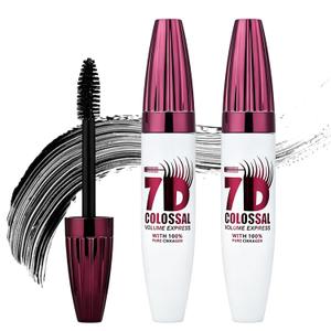 7D Waterproof Mascara, Black Lengthening Thickening Softer Fuller Lashes Mascara, Smudge-Proof, Gentle Formula, Daily Use (2Pcs)