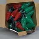 Brizled Red & Green Christmas Lights, 33ft 50 LED Faceted C9 Christmas Lights, Connectable Indoor Outdoor Roof String Light, 120V UL Certified Xmas Tree Light for Xmas Holiday Yard Garden Party