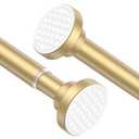 AIZESI Tension Curtain Rod 28 to 48 Inch, 1pcs Tension Rod 1 Inch Diameter Gold Small Shower Curtain Rod Adjustable Non-Drilling, Anti-Slip, Anti-Rust Spring Loaded Curtain Rods