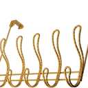 Twisted Design Over the Door Hook Rack, Towel Hanger, Coat Rack for Bathroom, Bedroom or Laundry Room (Gold With 12 Hooks)