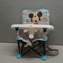 Nuby Pop-Up Booster Seat with Removable Tray - 6+ Months - Portable Booster Seat for Floor for Indoor/Outdoor Use - 3-Point Safety Adjustable Straps - Summer Travel Essentials - Stripes