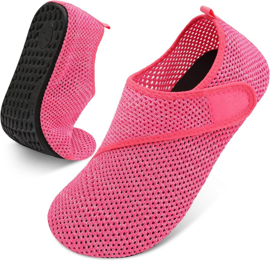 BARERUN Barefoot Quick-Dry Water Sports Shoes Aqua Socks for Swim Beach Pool Surf Yoga for Women Men (4.5-5.5 Women/3-4 Men, Knit Rose)