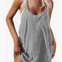 Ekouaer Women's Summer Casual Sleeveless Rompers Loose Spaghetti Strap Shorts Overalls Outfits 2025 Jumpsuits With Pockets XXL