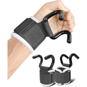 Weight Lifting Hooks (Pair), Lifting Wrist Straps For Deadlifts, Pull Ups & Shrugs, 600 Lbs(272 kg) Capacity Wristband with Thick Padding, Heavy Duty Gym Workout Grips Straps for Men and Women