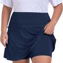 MoFiz Women's Plus Size Skorts with Pockets Tennis Golf Skirt with Shorts Knee Length High Waisted Athletic Workout Skort, Size: 5X-Large Plus