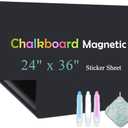 Qiytecno Chalk Board Contact Paper with Adhesive, 24" x 36" Magnetic Chalkboards for Wall, Wallpaper Sheets for Office for School and Kids, Includes Liquid Chalks Markers and Dishcloth and Magnet
