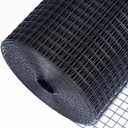 HORCH Black Hardware Cloth 1/2 inch 48 x 50 ft 19 Gauge, Wire Mesh Roll, Chicken Wire Fencing, Garden Fencing, Welded Wire Fence Roll, Gopher Wire, Chicken Coop/Run Wire, Rat Wire, Mesh Wire Fence
