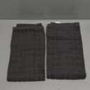 Ritz Premium Kitchen Towel and Dish Cloth Value Set: Highly Absorbent, Super Soft, Long-Lasting, 100% Cotton Checked and Solid Hand Towels, Tea Towels, Bar Towels - 2 Pack, Graphite