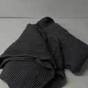PHF 100% Cotton Waffle Weave Blanket Queen Size 90"x90" - Lightweight Washed Soft Breathable - Perfect Layer for Couch Bed Sofa - Elegant Home Decoration Gift - Black