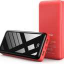 Portable Charger Power Bank 50000mAh, 22.5W Fast Charging Battery Pack, USB C Quick Charge 3 Outputs & 2 Inputs, LED Display, External Cell Phone Battery Bank for iPhone 16/15/14/13, Samsung, Android (Red)