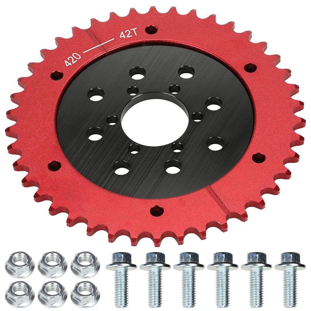 GREHUA Universal Split Sprocket & 420 Chain 42 Tooth for Coleman CT200U BT200X CT200U-EX Motovox MBX10 Baja Warrior MB200 Doodlebug DB30 Predator 212 196cc 6.5hp Mini Bike Go Kart Parts