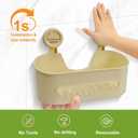 2 x suntree Suction Cup Shower Caddy - Strong Hold, Holds 22lb, No Drill Needed, Waterproof Bathroom Shelf Organizer for Shampoo Bottles, Cream White