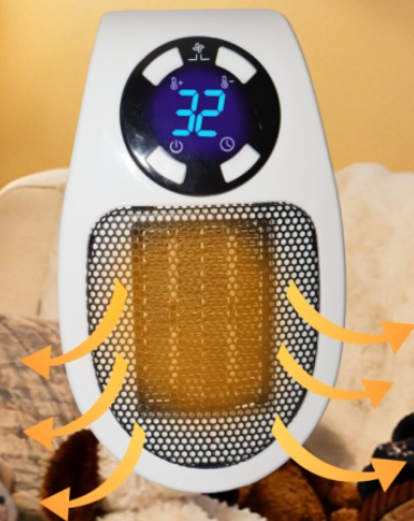 Top Heat Plug in Heater, 450W Portable Plug in Heater for Indoor Use, with Remote, Thermal Protection, LED, PTC Ceramic Fast Heat for Bedroom Bathroom Office