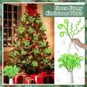 8 Pcs Lime Green Furry Picks for Christmas Tree 15'' Christmas Curly Tree Sticks Green Christmass Trees Topper Decorations Xmas Trees Fillers Branches Ornaments Stems for Holiday Xmas Decor